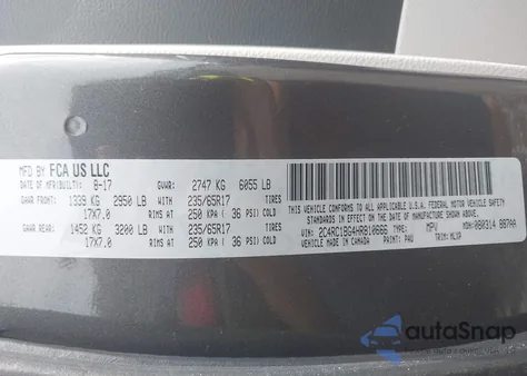 2017 Chrysler Pacifica Touring-L from USA, damaged, VIN 2C4RC1BG4HR810666